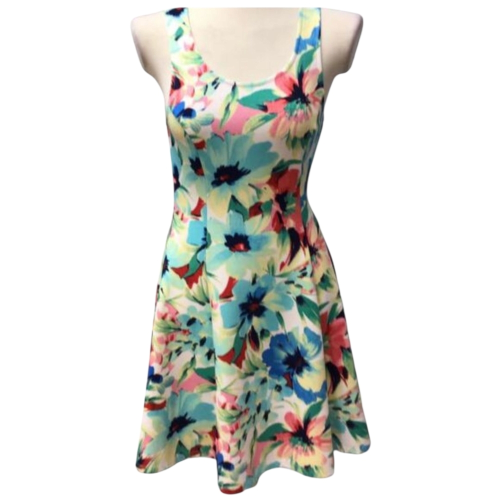 Everly Courtside Chic Tennis Inspired Mini Dress Floral Womens Small